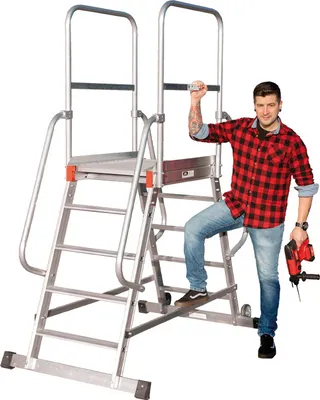 Produktbild von Podestleiter Nr. 518 - Stufen: 2 x 7, Arbeitshöhe: 364 cm