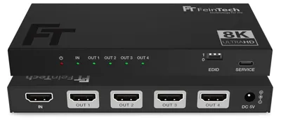 Obrázek produktu pro Rozdělovač HDMI - 1 vstup na 4 výstupy - 4K 120Hz 8K - VRR a ALLM - Pro 4 monitory
