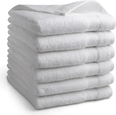 Produktbild von DoubleDry Premium Handtücher Set - 6 Stück 50 X 100 cm Baumwolle - 500 g/m² - Weich & Saugstark - Handtuch Badetuch badehandtücher für Bad und Dusche (Weiß)