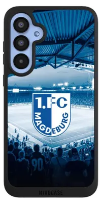 Produktbild von NIVOCASE Handyhülle für Samsung Galaxy A55 5G  Hülle NIVOpure Case Schwarz Stadion 1. FC Magdeburg 1. FCM