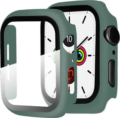 Produktbild von Panzerglas Schutzfolie Kompatibel mit Apple Watch Series 3 / Series 2 38mm, PC Schutzhülle + Displayschutz, Ultra Dünn Vollschutz Anti Kratzfest Hülle für Apple Watch 38mm - Grün