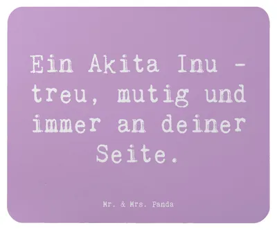 Produktbild von Mr. & Mrs. Panda Mousepad Spruch Akita Inu Freund - Lavendeltraum - Geschenk, Hunderassen Eigenschaften, Mauspad, laptop, Hunde, Hunderasse, Beschreibung, Mouse Pad, pc