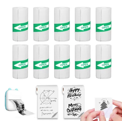 Obrázek produktu pro Termální papír, samolepicí, 10 rolí štítků pro mini tiskárny