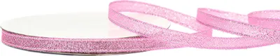 Produktbild von Glitzerband 6mm x 32m Roll Rosa / Silber