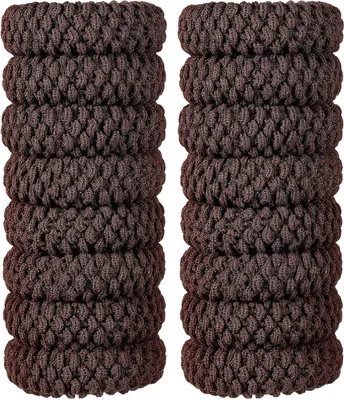 Image de lot de 16 élastiques en coton sans couture marron