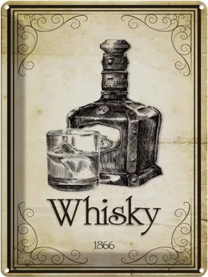 Produktbild von vianmo Blechschild 40x30 cm Alkohol 1866 Whisky Retro