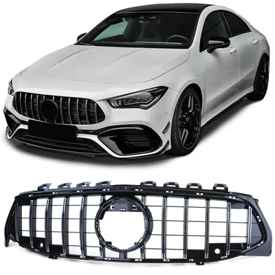 Sport Kühlergrill Schwarz Glanz Chrom passt für Mercedes CLA C118 / X118 2019 – Produktansicht
