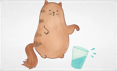 Produktbild von Mr. & Mrs. Panda Handtuch Katze Wasserglas - Weiß - Geschenk, gesichtstuch, Flauschtuch, Cats, kleines, 50x100, Cat, Katzen, Glas, Baumwollhandtuch