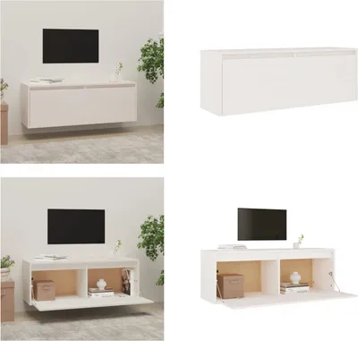 Zdjęcie produktu dla vidaXL Szafka ścienna biała 100x30x35 cm z litego drewna sosnowego - Szafka ścienna - Szafki ścienne - Szafka ścienna z drewna - Szafka ścienna