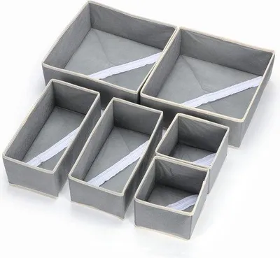 Produktbild von Famanu Aufbewahrungsboxen 6 Stück - Faltbare Stoffboxen in Grau
