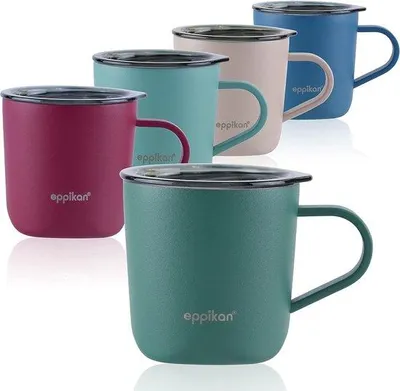 Immagine prodotto di Tazza termica verde da 220 ml con coperchio per caffè e tè