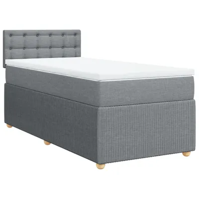 Produktbild von Boxspringbett mit Matratze Hellgrau 100x200 cm Stoff