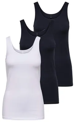 Produktbild von ONLY Damen Onllive Love Tank TOP JRS 3-Pack, White/+ 2 Night Sky, L