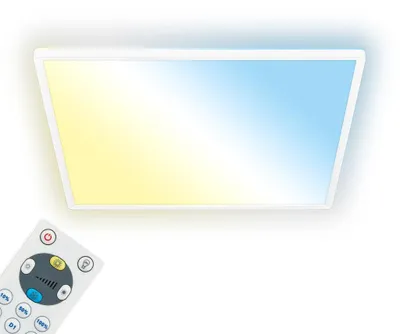 Obrázek produktu pro Briloner Tava LED stropní svítidlo ploché, stmívatelné, dálkové ovládání, nepřímé světlo, ploché, bílé, 56 x 56 x 3 cm