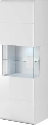 Zdjęcie produktu dla Witryna wisząca TOLEDO Szerokość 53 cm Biały laminat / biały połysk Helvetia Meble 2498DW07