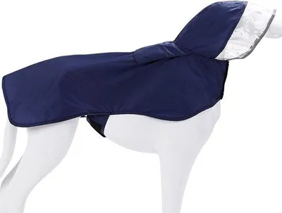 Produktbild von Wasserdichter Regenmantel für Hunde, blau, mit Kapuze und Reflektoren