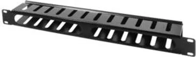 Obrázok produktu pre 19" Kabelpanel 1HE, mit Abdeckung, schwarz, LogiLink® [ORCC01B] (ORCC01B)