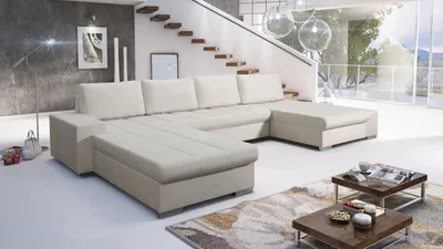 Zdjęcie produktu dla Sofa rozkładana VERONA U Zestaw wypoczynkowy U z funkcją spania i pojemnikiem na pościel