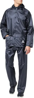 Immagine prodotto di Tuta antipioggia Result da uomo composta da giacca e pantaloni antipioggia, impermeabile RW3238 (XL) (blu navy)