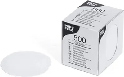 Obrázek produktu pro Papstar 12296, Kulatý, Papír, Bílá, 8,5 cm, 85 mm, 0,28 g