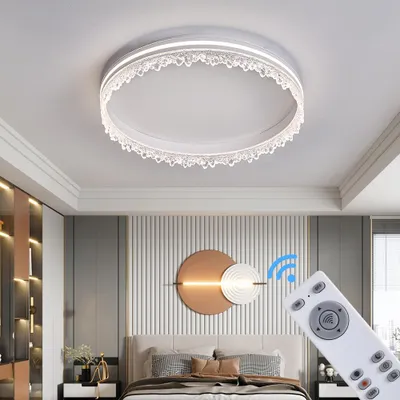Obrázek produktu pro Stropní svítidlo LED s dálkovým ovládáním/mobilní aplikací s nastavitelnou barvou světla, integrovaná LED, teplá až studená bílá TY1601-50 bílá