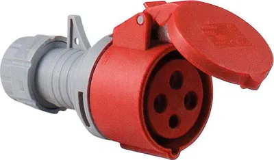 Immagine prodotto di as-Schwabe Raccordo CEE rosso a vite 400V 16A 4 poli IP44
