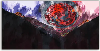 Produktbild von Coloray - Glasbild - 120x60 cm - Wandbild - Glasbilder - Foto Bild Berge Abstrakter Planet Mond
