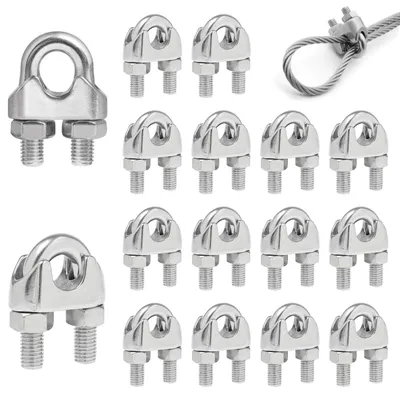 Drahtseilklemmen 6 mm, 16 Stück M6, Edelstahl 304