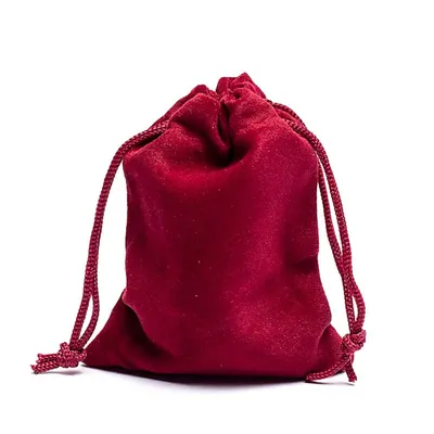 Zdjęcie produktu dla Aksamitna torba na prezenty Bordeaux Xs - opakowanie 10 szt. - 7x9cm