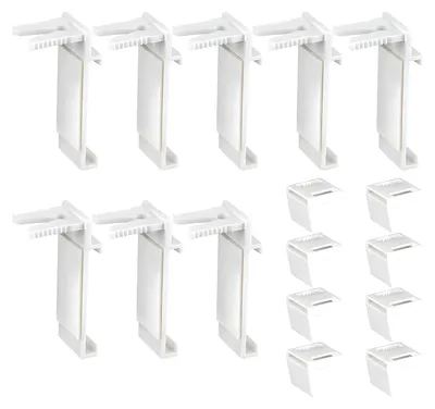 Klemmhalter für Rollos, 8 Stück, ohne Bohren, weiß, 1,5–2,2 cm verstellbar