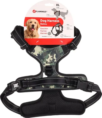 Immagine prodotto di Pettorina per cani Flamingo Balou mimetica giungla, taglia: XL / larghezza: 25 mm