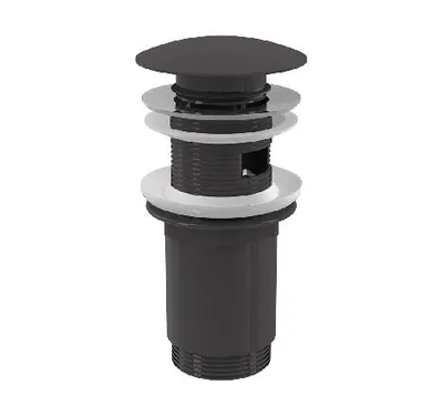 Produktbild von alcadrain Ablaufventil für die Waschbecken CLICK/CLACK 5/4" Ganzmetal mit Überlauf, großer Stopfen, GUN METAL-gebürstete Matt