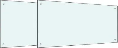 Image de Crédence de cuisine 2 pcs Blanc 100 x 50 cm verre trempé