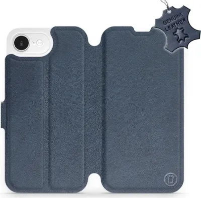 Image de Étui en cuir véritable pour iPhone 17e / 16e, Mobiwear Leather, bleu foncé