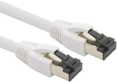 Image de Câble Ethernet Cat 8 - Transfert de données rapide - Double blindage - 3 mètres - Blanc