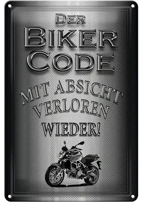 Produktbild von Blechschild Motorrad 20x30cm Biker Code mit Absicht