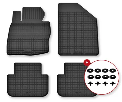 Image de Tapis de sol en caoutchouc pour Kia Sorento IV 2020- (SUV) – 4 pièces, noirs, semi-universel, adapté