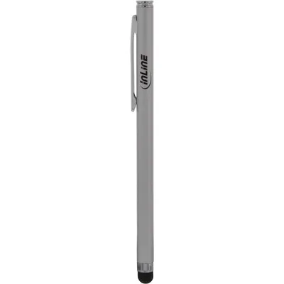 Produktbild von InLine Stylus, Stift für Touchscreens von Smartphone und Tablet, silber, Silber, Aluminium, 9 g, 6 mm, 1 Stück(e), 49 mm
