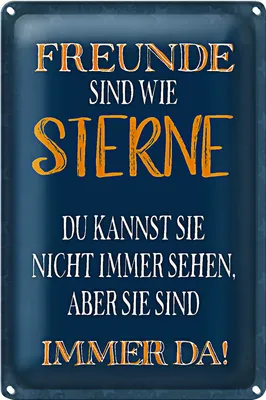 Produktbild von Blechschild Spruch 20x30cm Freunde sind wie Sterne immer da