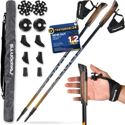 Obrázok produktu pre Nordic walking palice carbon, 160 g, nastaviteľné, pre chôdzu
