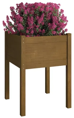 Immagine prodotto di Set di 2 fioriere in legno per il giardino, dimensioni 50 x 50 x 70 cm