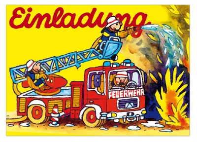 Produktbild von 8 Einladungskarten Feuerwehr Benny Brandmeister