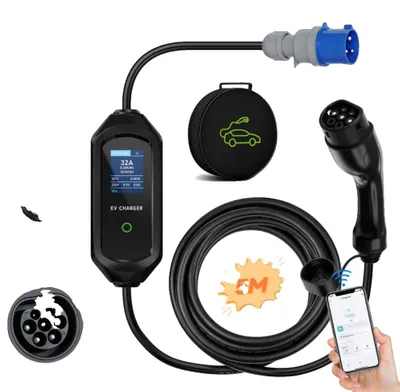Productafbeelding van EV-lader, slimme app-bediening, instelbare laadstroom, Type 2, 7,2 kW, 5 meter kabel, Type 2
