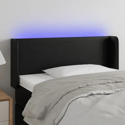 Produktbild von vidaXL LED Kopfteil Schwarz 93x16x78/88 cm Kunstleder - LED Kopfteil - LED Kopfteile - Kopfteil - Bett-Kopfteil