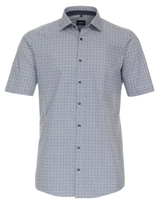 Immagine prodotto di VENTI camicia business uomo manica corta Kent modern fit blu fantasia 40
