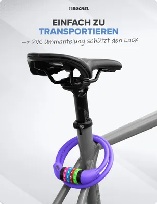 Produktbild von Büchel Fahrradschloss für Kinder Zahlenschloss lila 65 cm