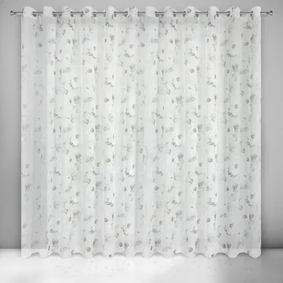 Produktbild von Gardine BESSY weiß grün 350x250 cm Ösen Ösenvorhang
