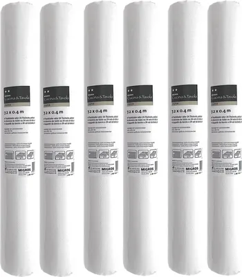 Produktbild von 3-IN-1 ROLL Tischläufer und Tischsets Airlaid – Kariert – 40 x 720 cm – Weiß – 6 Stück