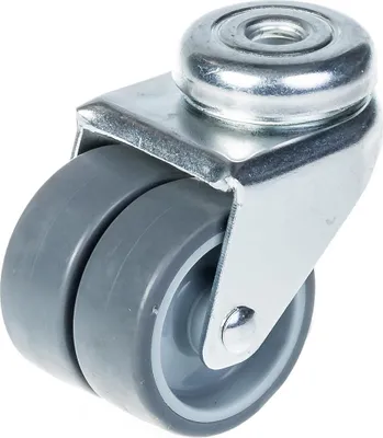 Produktbild von 50mm 2" Doppelradrolle grau Gummi drehbar 70kg Kapazität