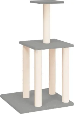 Produktbild von vidaXL Kratzbaum mit Sisal-Kratzsäulen Hellgrau 85,5 cm
